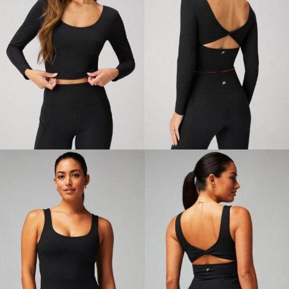 Fabletics Tops - 2 x Fabletics XL Oasis Twist Tops Black